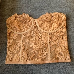 Allover Lace Strapless Corset Tube Top